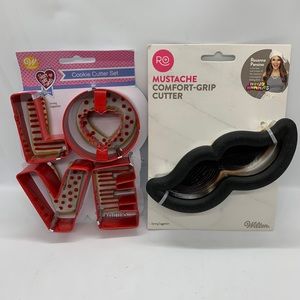 Wilton LOVE & Mustache Cookie Cutter Sets